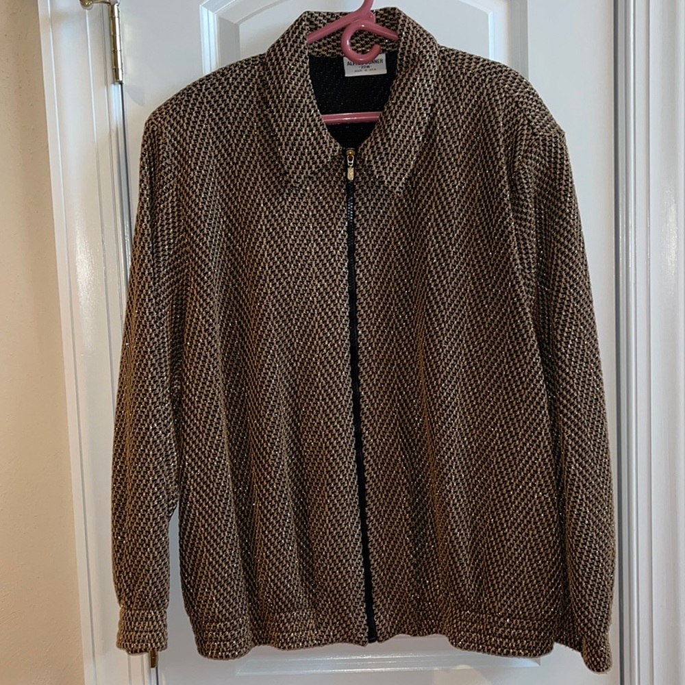 Alfred Dunner gold sparkly black jacket